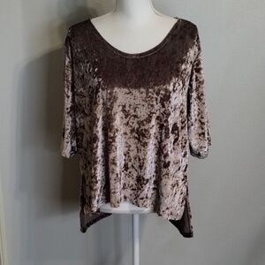 POL Crushed Velvet Look Size Medium Champagne Color